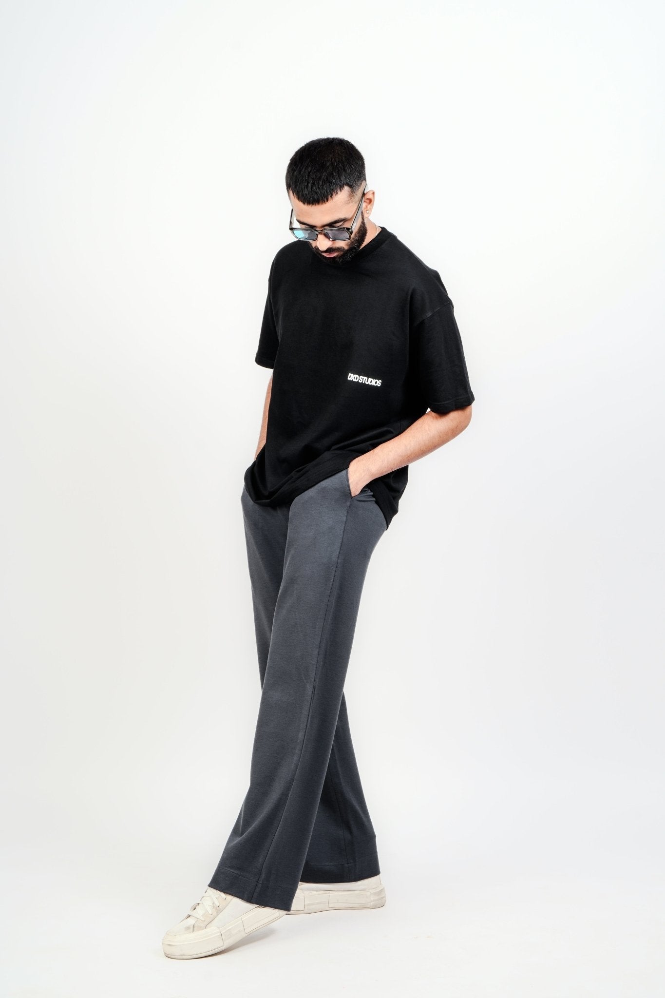 GREY DRAPE PANTS - dxdstudios