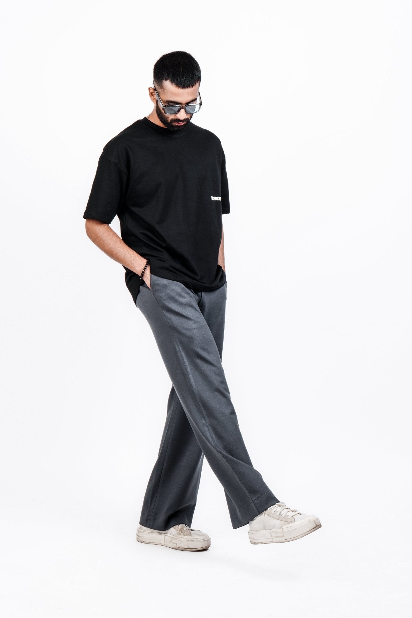 GREY DRAPE PANTS - dxdstudios