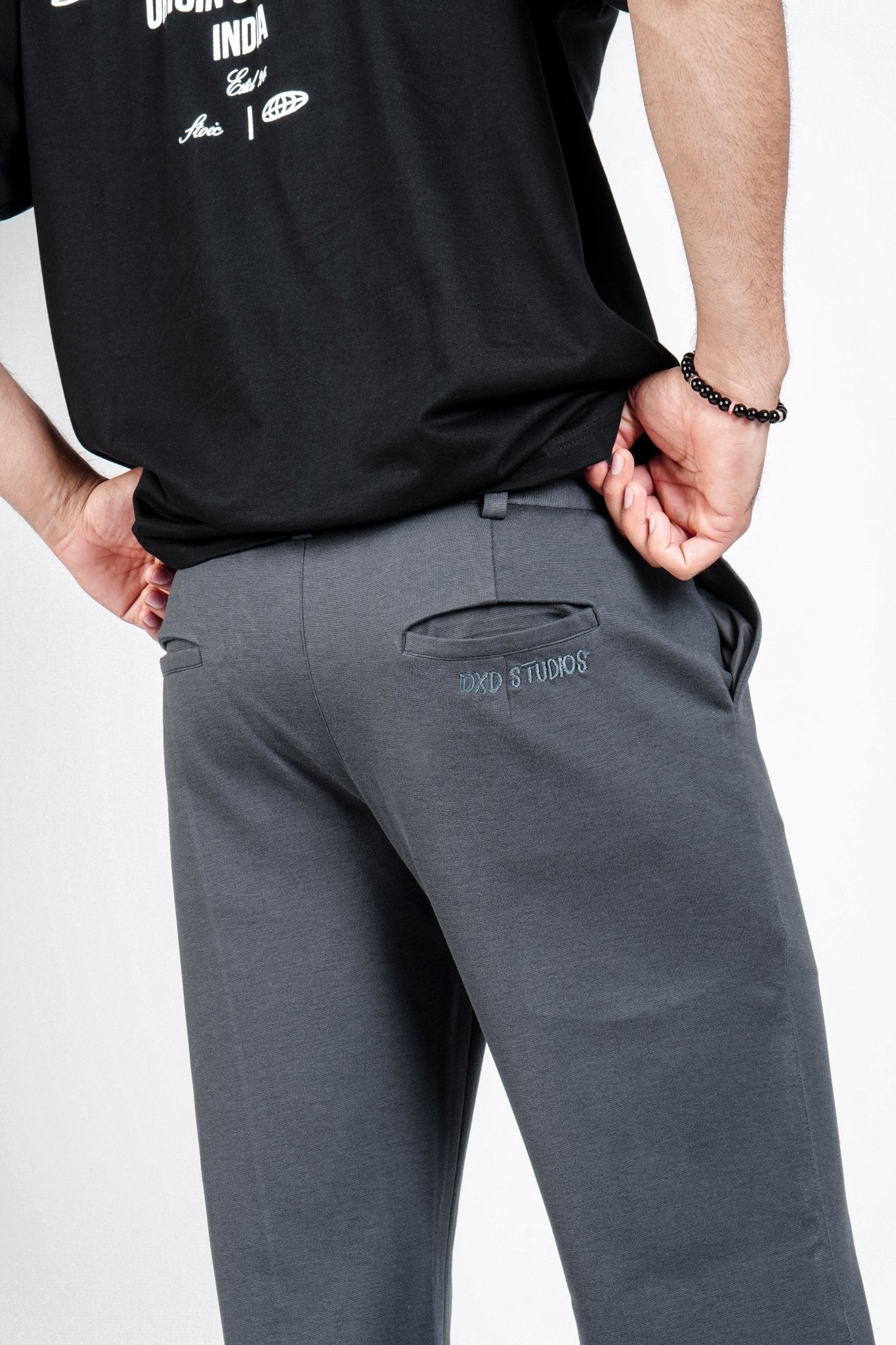 GREY DRAPE PANTS - dxdstudios