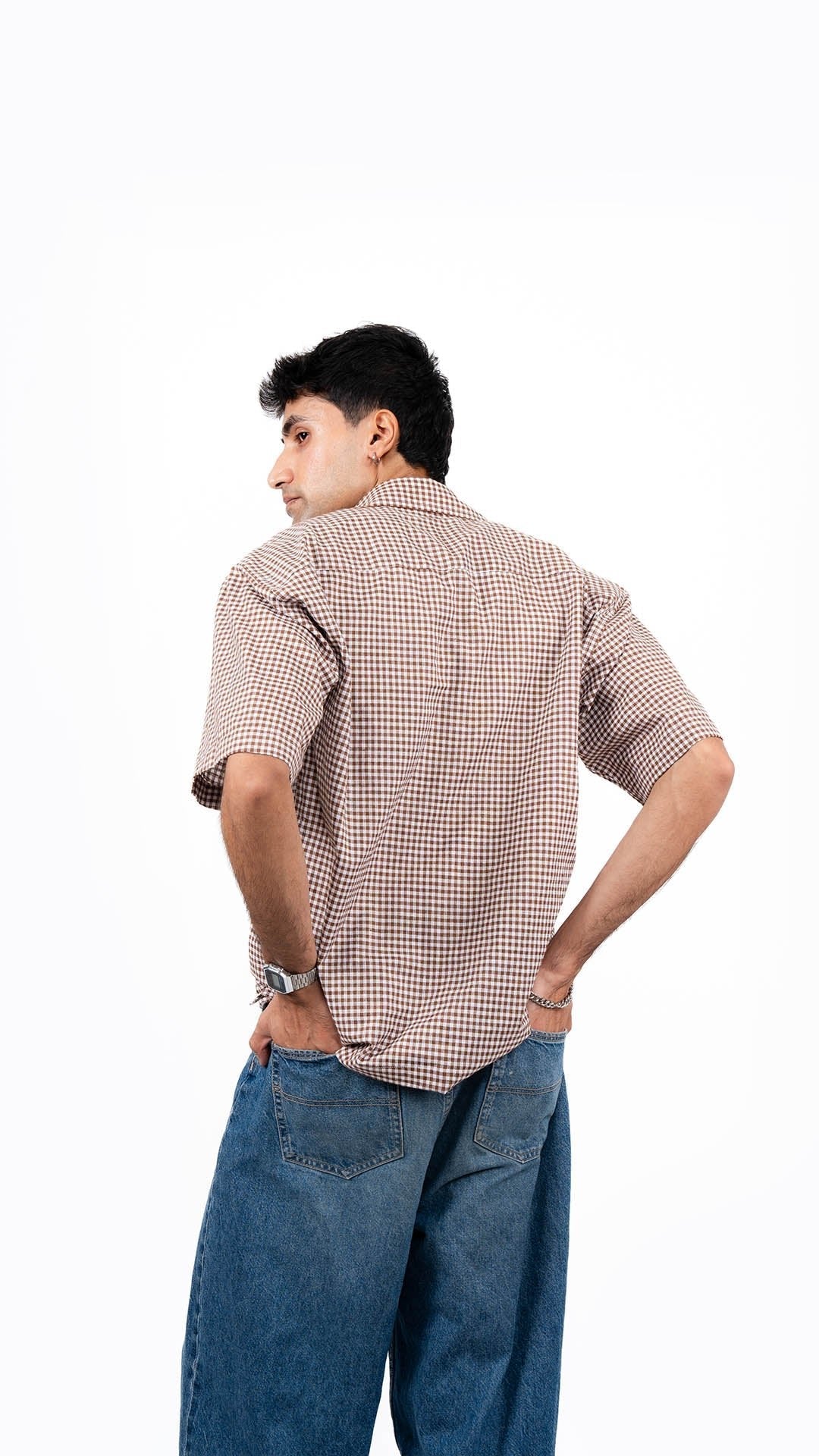 TERRA BROWN CHECK SHIRT - dxdstudios