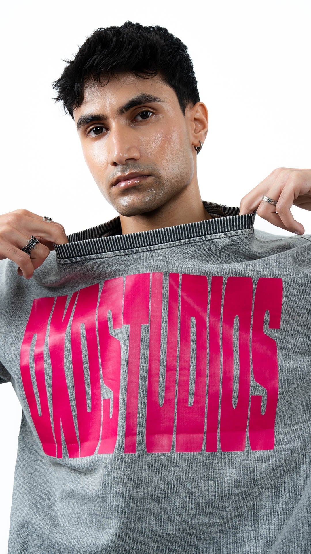 WAFE ACID WASH GREY T - SHIRT - dxdstudios
