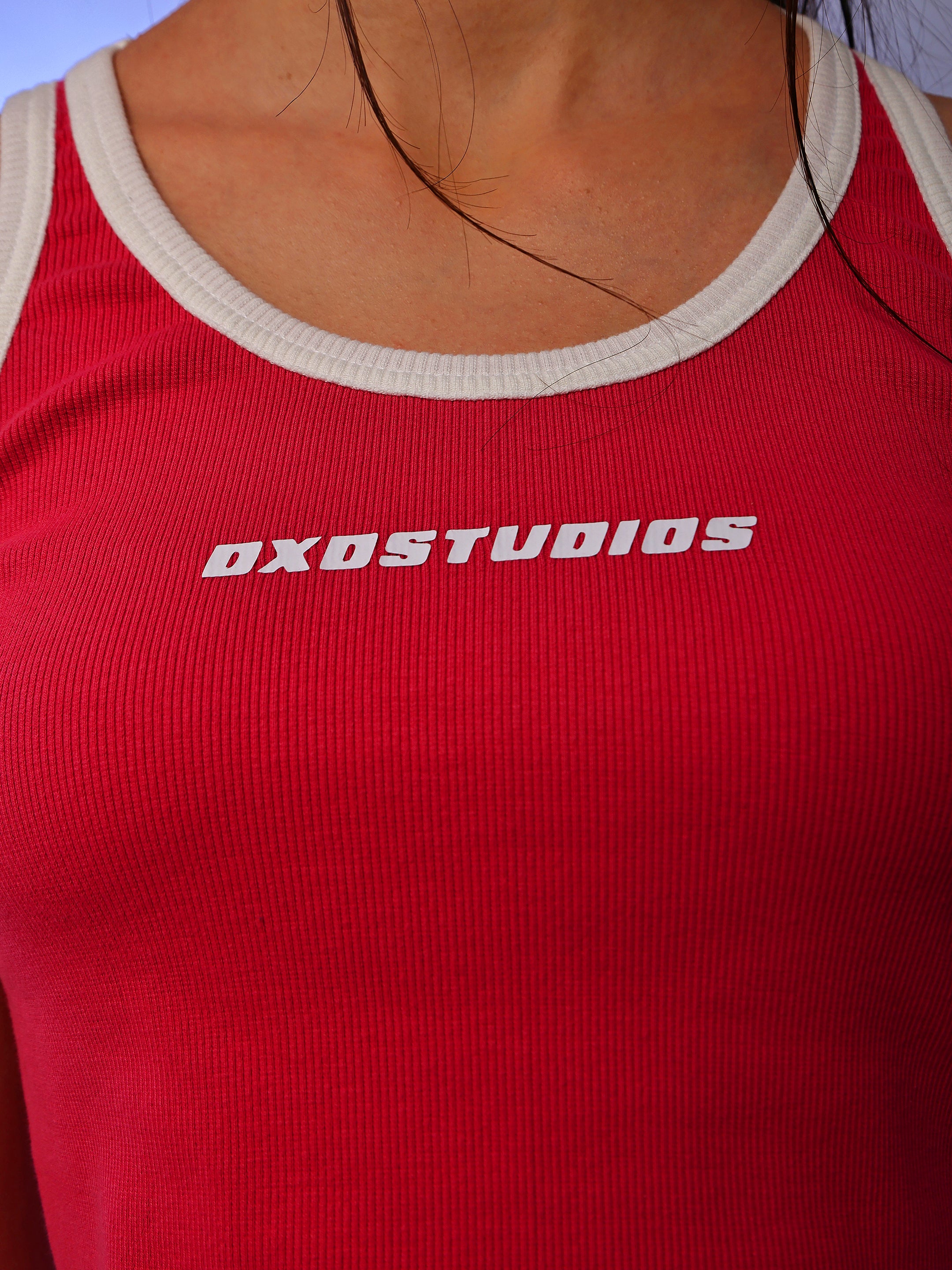 DXD Studios Classy Tank Top, contrast trim ribbed cotton, image 2