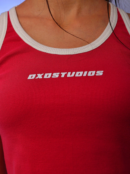 DXD Studios Classy Tank Top, contrast trim ribbed cotton, image 2