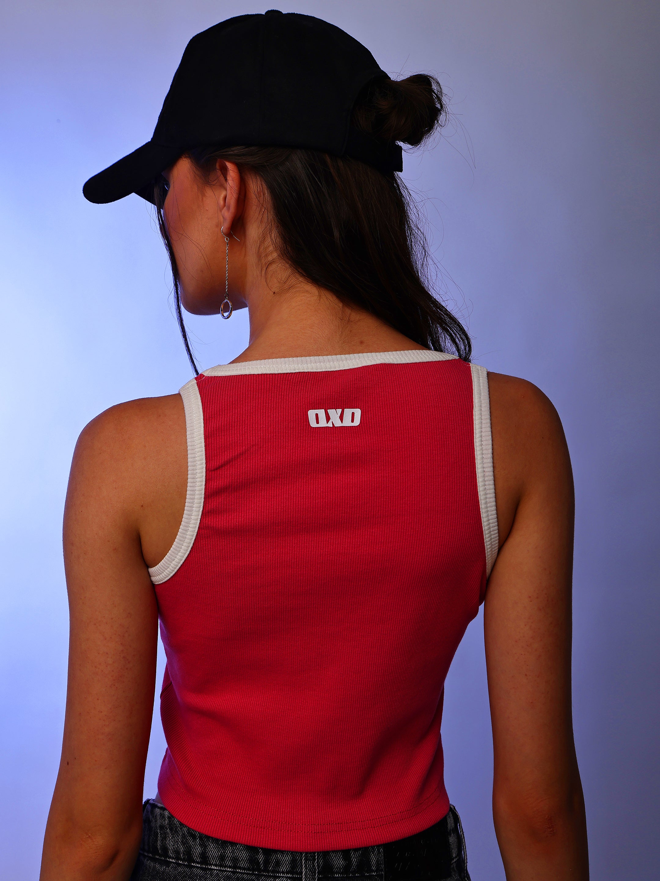 DXD Studios Classy Tank Top, contrast trim ribbed cotton, image 3
