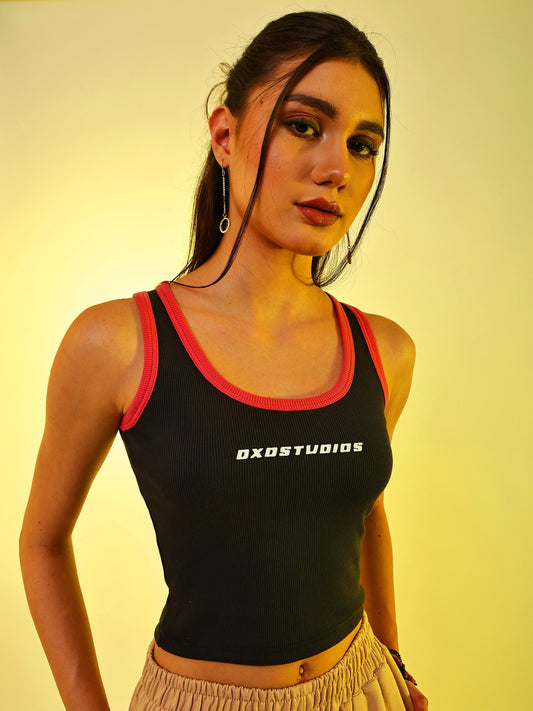 DXD Studios Classy Tank Top, contrast trim ribbed cotton, image 7