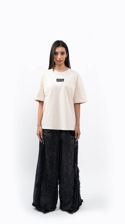 DXD Studios Oversized Graphic T-Shirt – Lesson Not Sentence Sand Wash