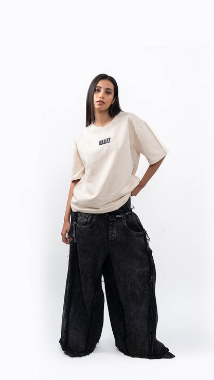DXD Studios Oversized Graphic T-Shirt – Lesson Not Sentence Sand Wash