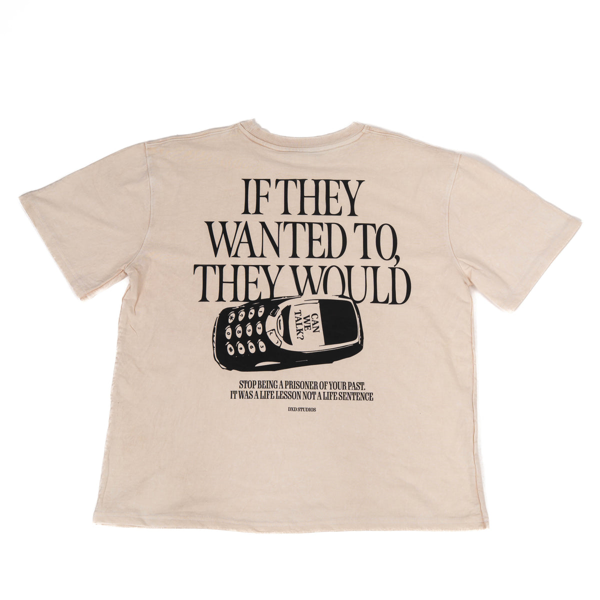 DXD Studios Oversized Graphic T-Shirt – Lesson Not Sentence Sand Wash