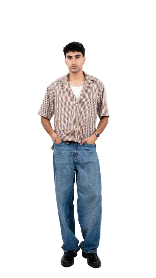 TERRA BROWN CHECK SHIRT - dxdstudios